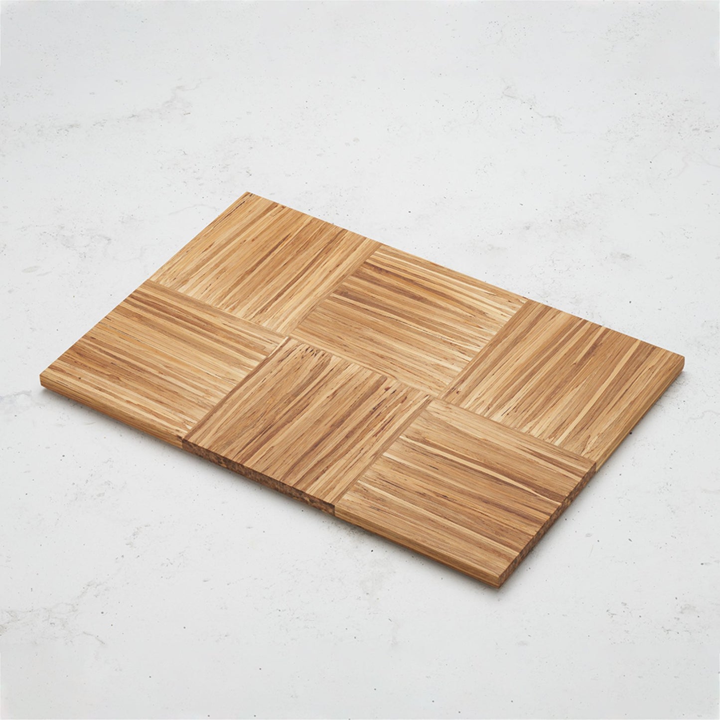 Overhead view of the alternating grain pattern in the large smorgas board