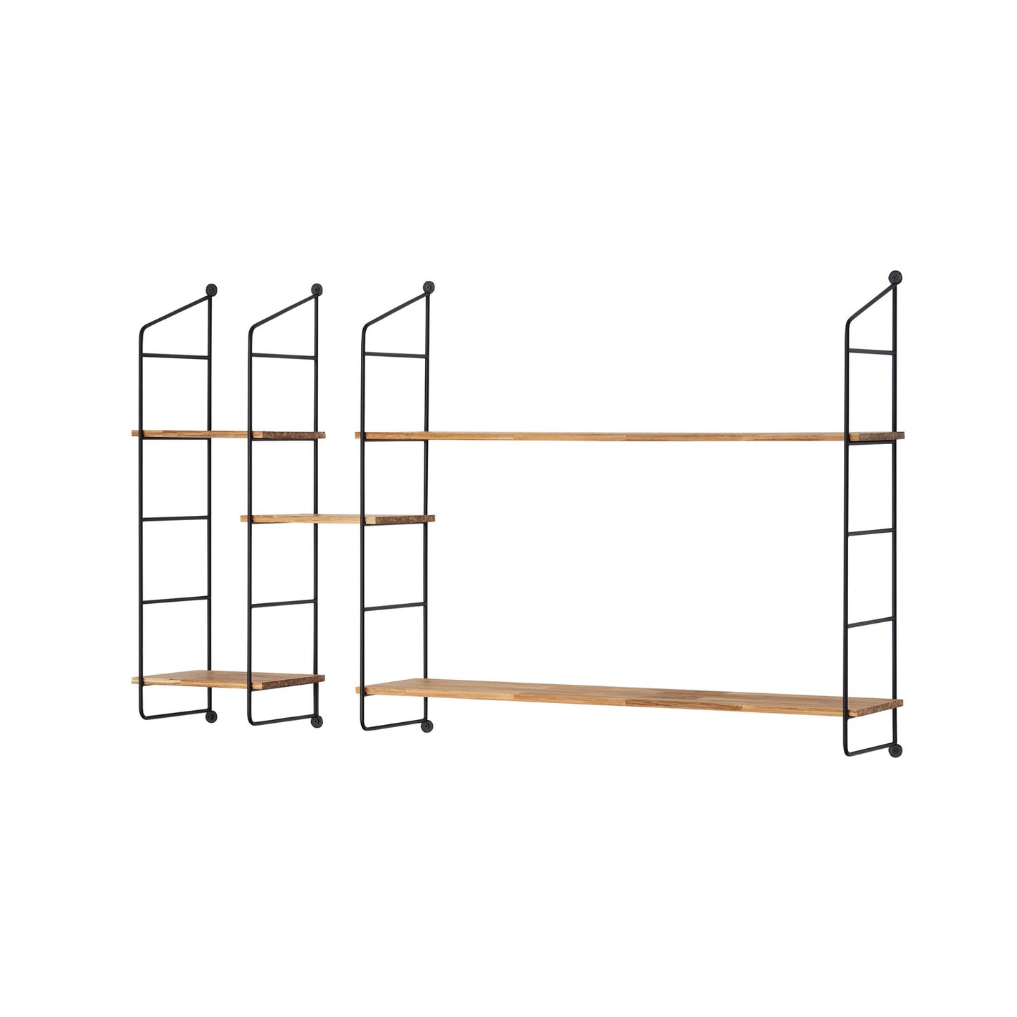 an empty mix and match modular shelving
